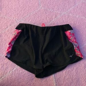 Pink and black Mizuno shorts